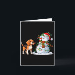 Funny Beagle Dog Snowman Christmas Tree Lights Xma Card<br><div class="desc">Funny Beagle Dog Snowman Christmas Tree Lights Xmas Pjs Kids</div>