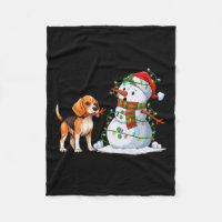 Funny Beagle Dog Snowman Christmas Tree Lights Xma