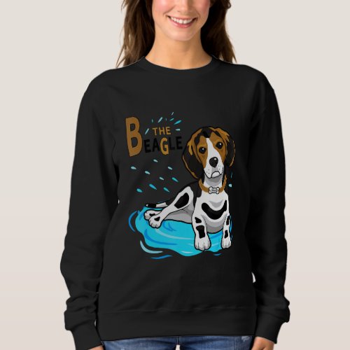 Funny Beagle Dog Swimming In Summer Pool Love  Mom Sweatshirt
