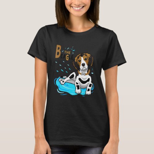 Funny Beagle Dog Swimming In Summer Pool Love  Mom T_Shirt
