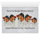 Funny Beagle Ears Flapping Beagle Line Dancing Cards (Inside Horizontal (Bottom))