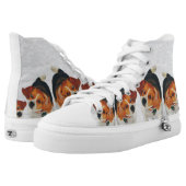 Funny Beagle Ears Flapping Beagle Line Dancing High-Top Sneakers (Pair)