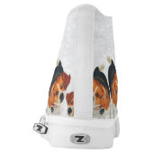 Funny Beagle Ears Flapping Beagle Line Dancing High-Top Sneakers (Left Shoe Back)