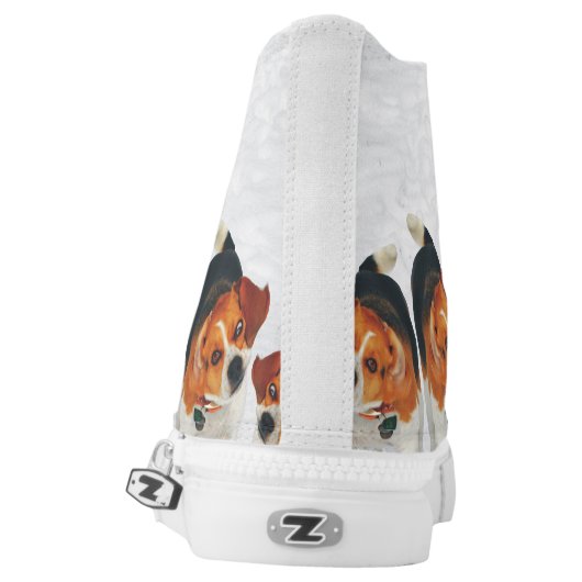 Funny Beagle Ears Flapping Beagle Line Dancing High-Top Sneakers (Left Shoe Back)