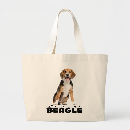 Funny Beagle Gift Cute Puppy Dog Lover Large Tote Bag