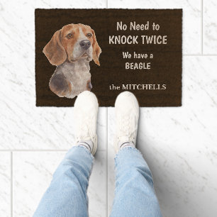 Funny Beagle Hound Fiber Doormat