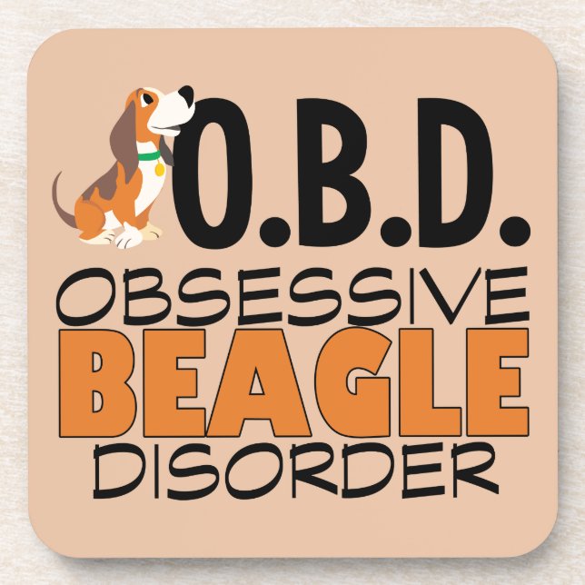 Funny Beagle Obsessed Coaster (Front)