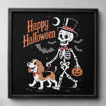 Funny Beagle Skeleton Dog Walking Peel And Stick Photo Tile