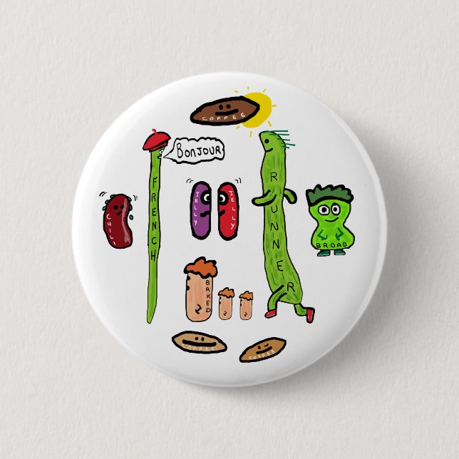 Funny Bean Puns Button (Front)