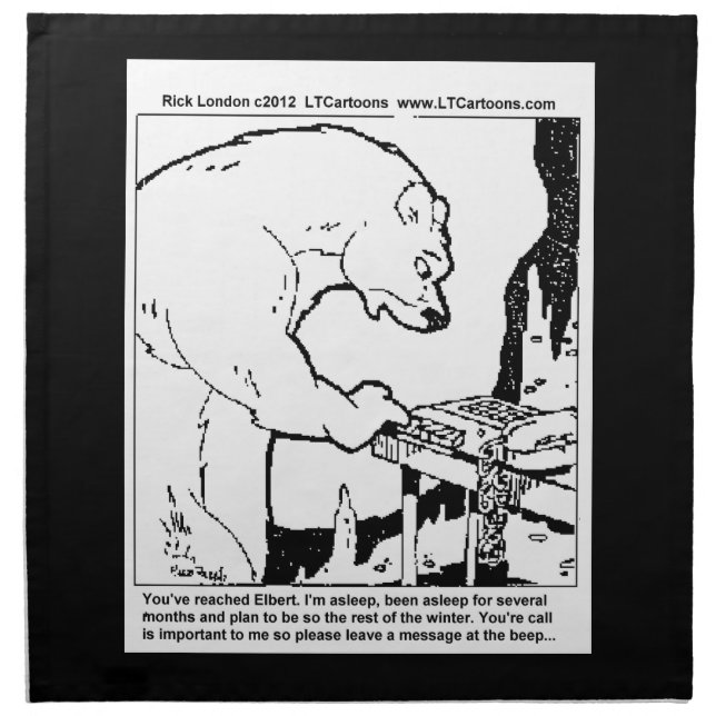 Funny Bear Answering Machine RickShaw Table Napkin (Front)