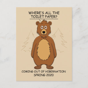 Funny Bear Cartoon Holiday Postcard