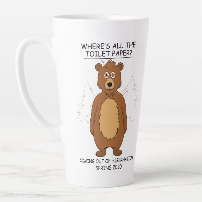 Funny Bear Cartoon Latte Mug (Left)