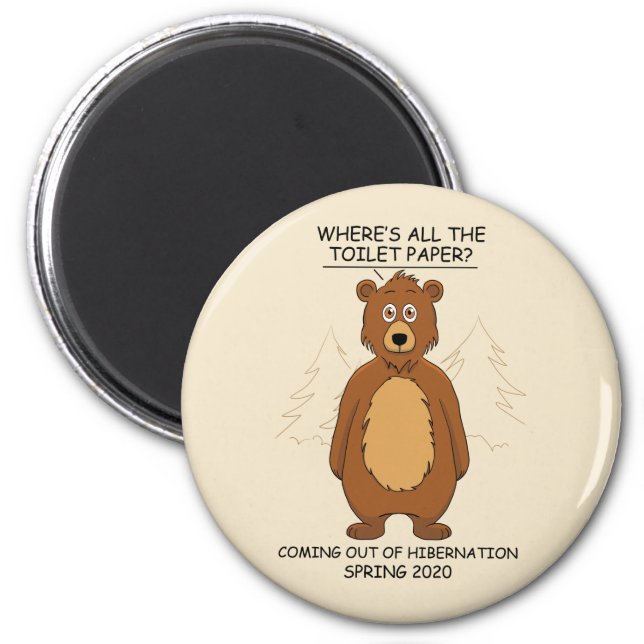 Funny Bear Cartoon Magnet (Front)