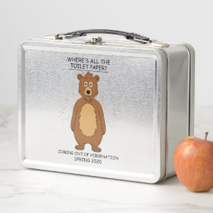 Funny Bear Cartoon Metal Lunch Box