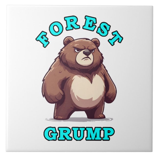 Funny Bear Ceramic Tile (Front)