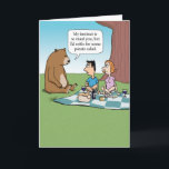 Funny Bear Crashing a Picnic Birthday Card<br><div class="desc">This funny cartoon birthday card features a bear who may or may not be able to control his animal instincts. After all,  potato salad is delicious.

Thanks for choosing this original design by © Chuck Ingwersen. I post cartoons on Instagram: https://www.instagram.com/captainscratchy</div>