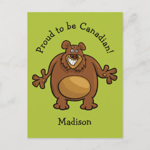 Funny Bear custom text & color postcard