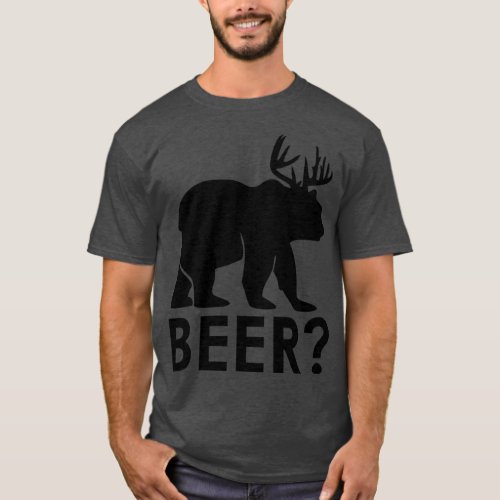 Funny Bear Deer "BEER?" Graphic T-Shirt – Humorous