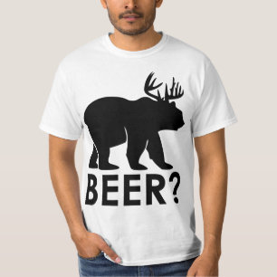 Funny Bear Deer "BEER?" Graphic T-Shirt – Humorous