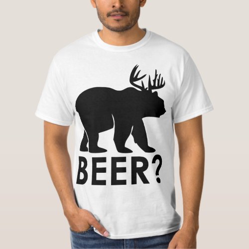 Funny Bear Deer "BEER?" Graphic T-Shirt – Humorous