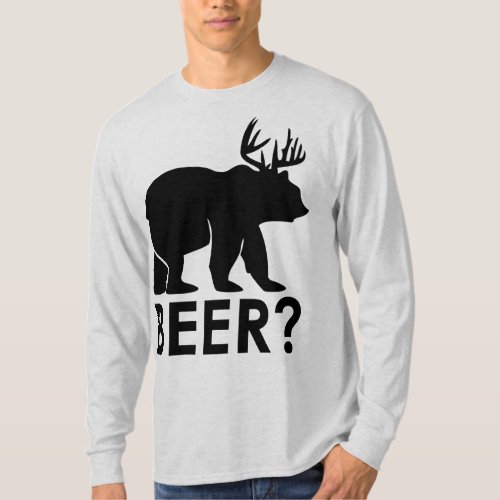 Funny Bear Deer "BEER?" Graphic T-Shirt – Humorous