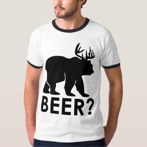 Funny Bear Deer "BEER?" Graphic T-Shirt – Humorous
