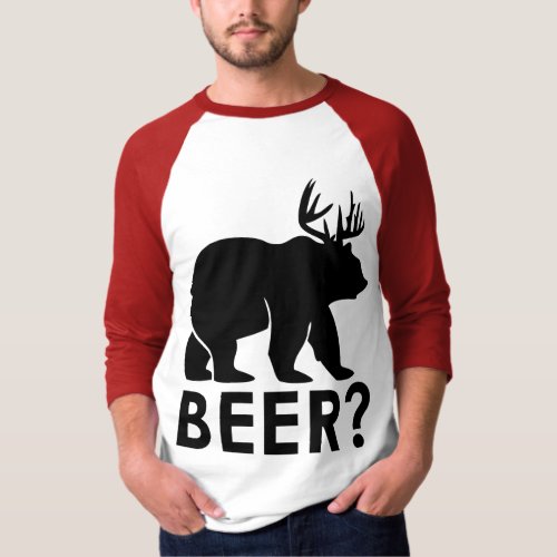 Funny Bear Deer "BEER?" Graphic T-Shirt – Humorous