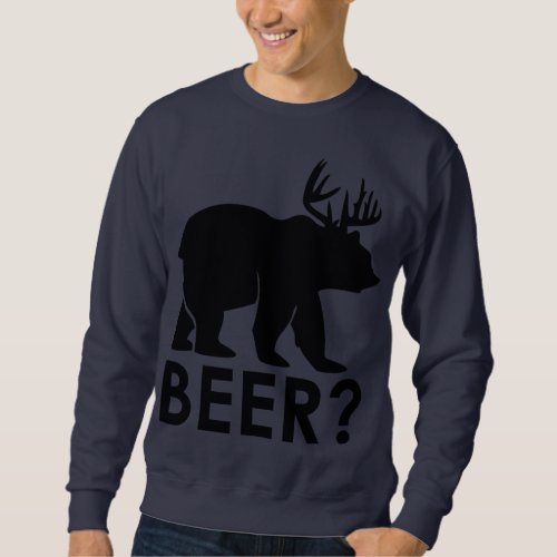 Funny Bear Deer "BEER?" Graphic T-Shirt – Humorous Sweatshirt