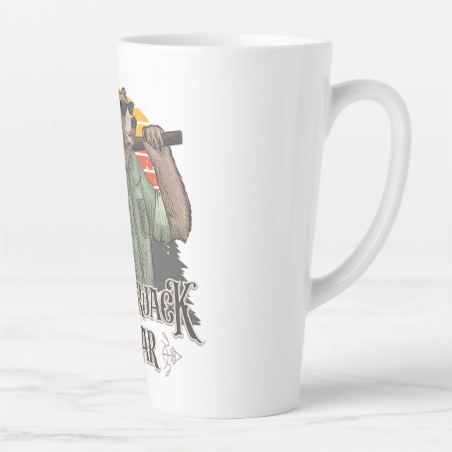 Funny bear dressed as a lumberjack latte mug (Right)