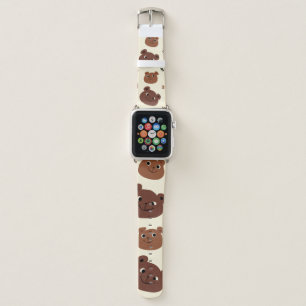 Funny bear face apple watch band