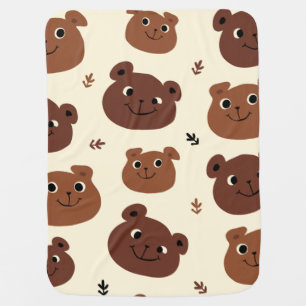 Funny bear face baby blanket