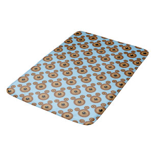 Funny bear face bath mat