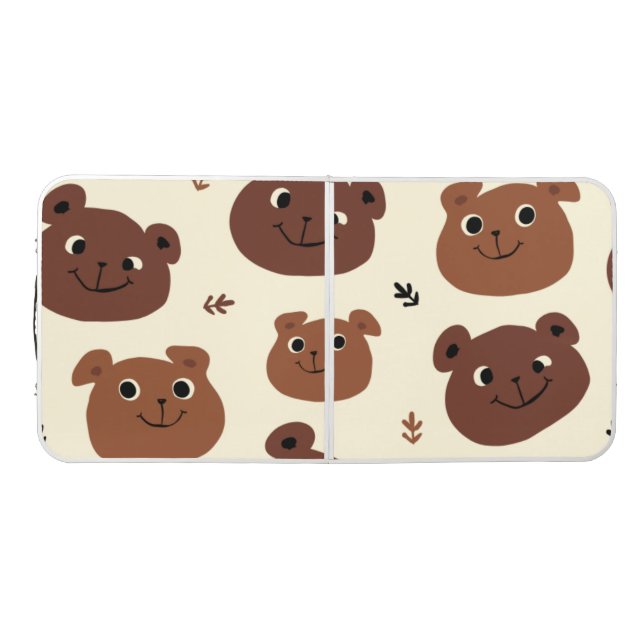 Funny bear face beer pong table (Top)