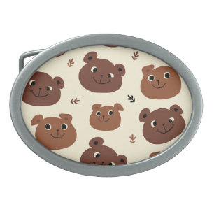 Funny bear face belt buckle