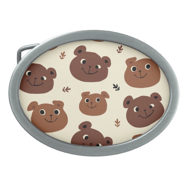 Funny bear face belt buckle (Front)