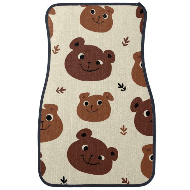 Funny bear face car floor mat (Front)