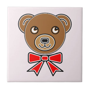 Funny bear face ceramic tile