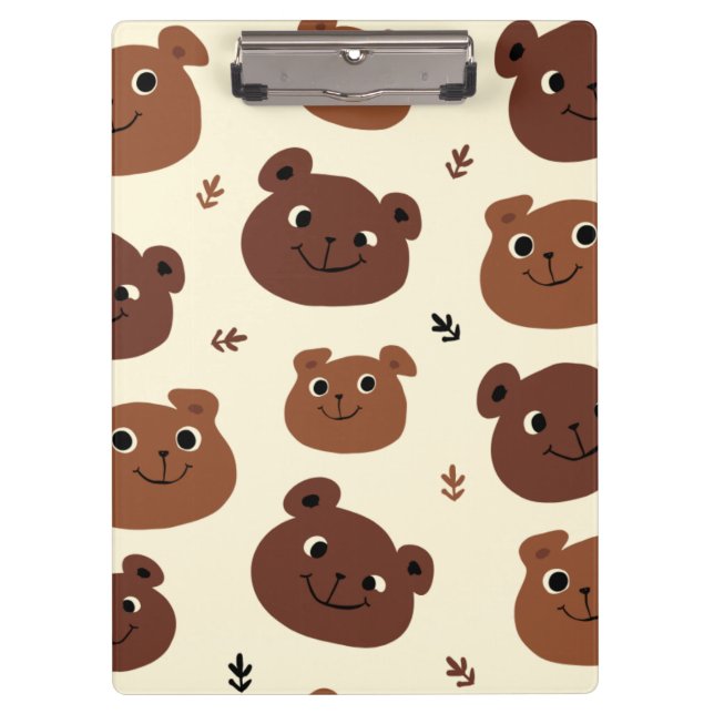 Funny bear face clipboard (Front)