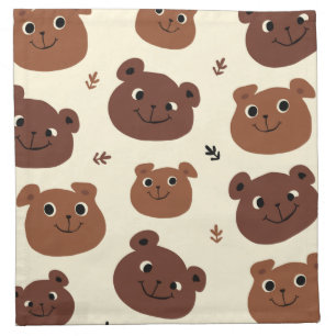 Funny bear face cloth napkin