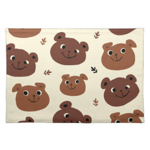 Funny bear face cloth placemat