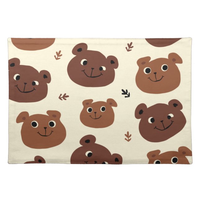 Funny bear face cloth placemat (Front)
