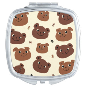 Funny bear face compact mirror