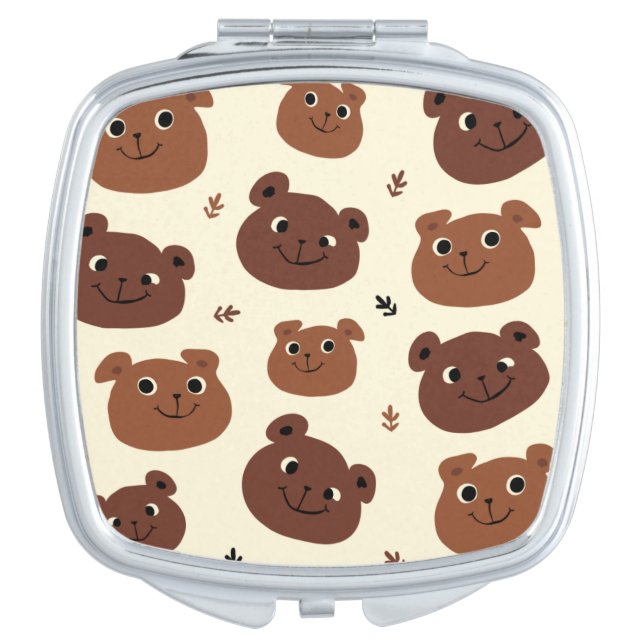 Funny bear face compact mirror (Front)
