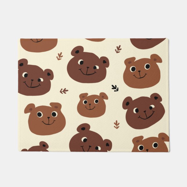 Funny bear face doormat (Front)