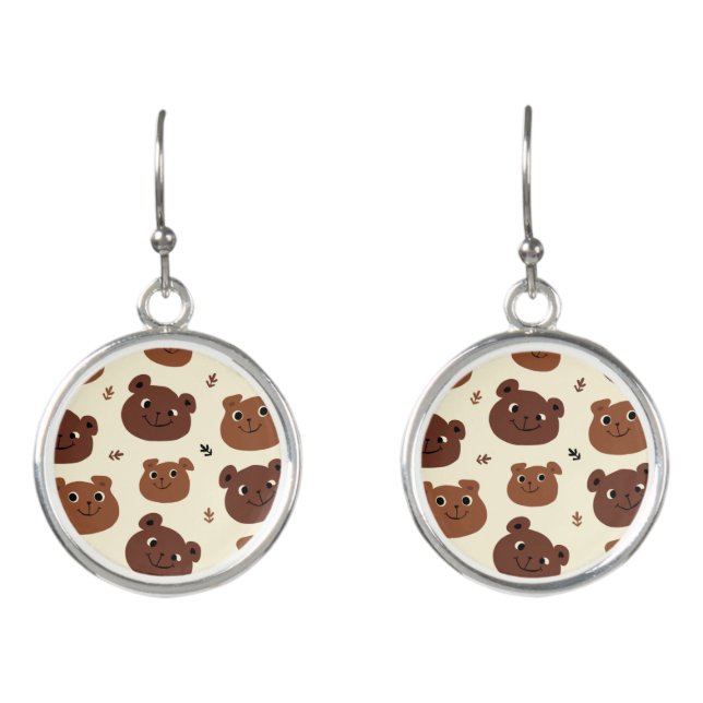 Funny bear face earrings (Front)