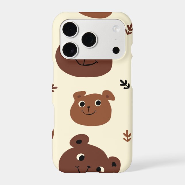 Funny bear face iphone case (Back)