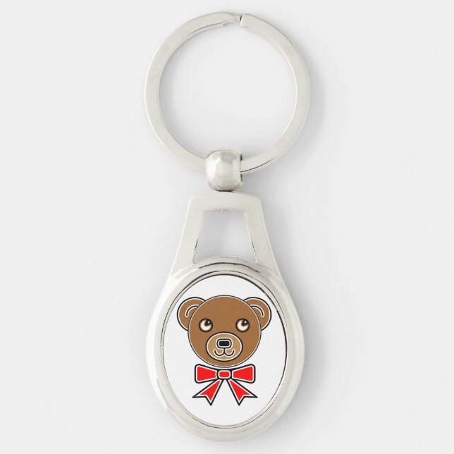 Funny bear face keychain (Front)