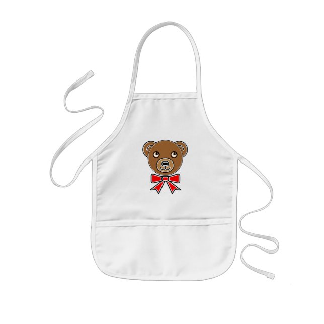 Funny bear face kids' apron (Front)