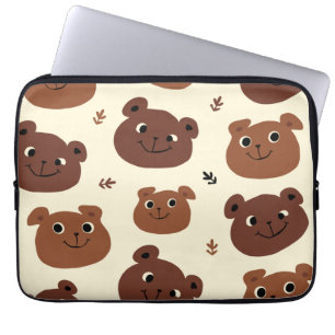 Funny bear face laptop sleeve