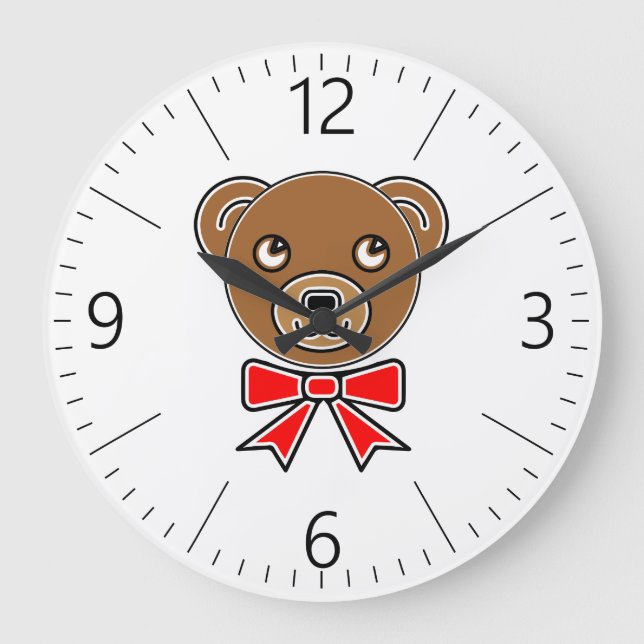 Funny bear face large clock (Front)